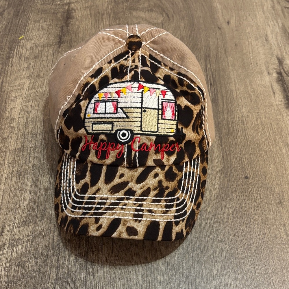 KBETHOS Vintage Happy Camper Tan Cap